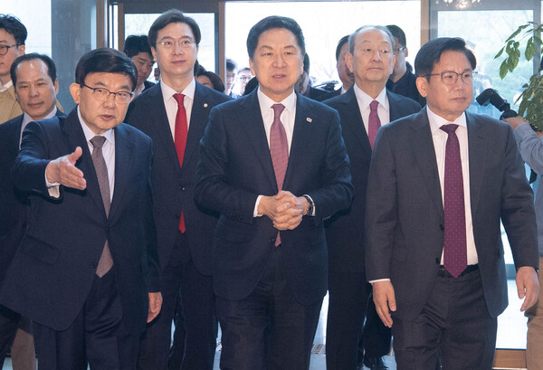 김기현 대표는 일본 정부의 외교청서에 대해 "과거사에 대한 좀 더 진솔한 반성이 있어야 한다는 진한 아쉬움이 있다고"고 말했다. 사진=연합뉴스