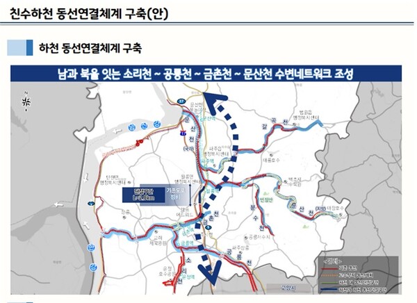 동서남북 연결하는 친수하천 계획안.  자료제공=파주시