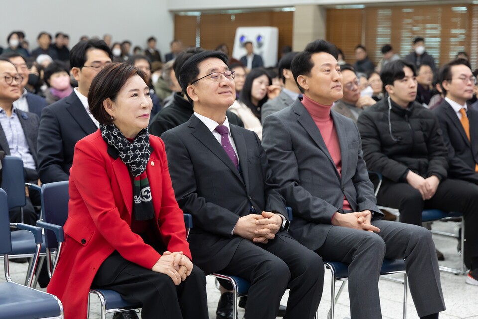 곽 의장이 지난 2월 서울시와 동행하는 구로구 예산설명회에 참석했다. 사진=구로구의회